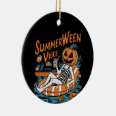 Summerween Vibes Spooky Summer Pumpkin Schattige Keramisch Ornament (Rechts)