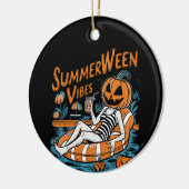 Summerween Vibes Spooky Summer Pumpkin Schattige Keramisch Ornament (Links)