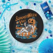 Summerween Vibes Spooky Summer Pumpkin Schattige Papieren Bordje (Feest)