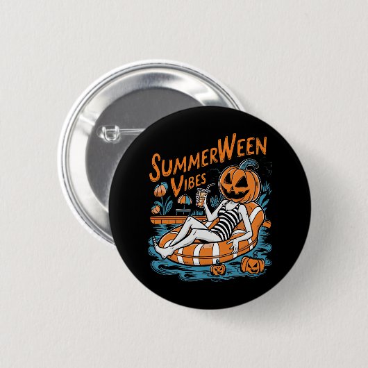 Summerween Vibes Spooky Summer Pumpkin Schattige Ronde Button 5,7 Cm (Voorkant /achterkant)
