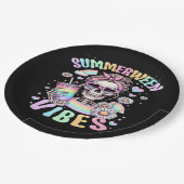 Summerween Vibes Sweet Skeleton Girl Summer Hallow Papieren Bordje (Gekanteld)