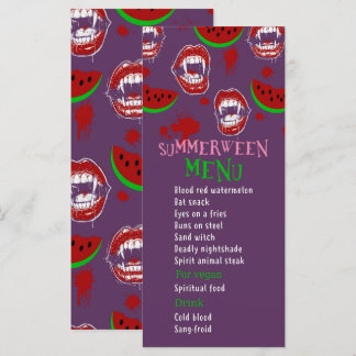 Summerween Watermeloen Feest Spoken Vampire Menu