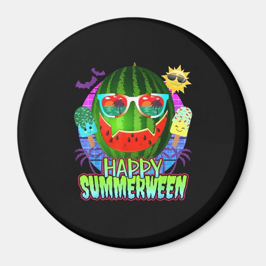 Summerween Watermeloen Jack O Lantern Magneet (Voorkant)