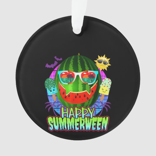 Summerween Watermeloen Jack O Lantern Ornament (voorkant)