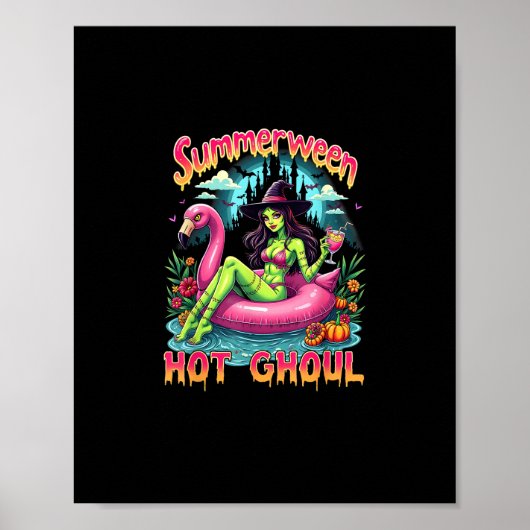 Summerween Witch Vibes Vacation Halloween Funny Pa Poster (Voorkant)