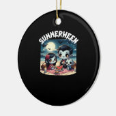 Summerween With A Family Of Vampires At The Beach  Keramisch Ornament (Links)