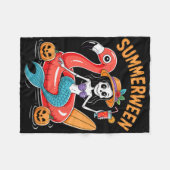 Summerween Zeemeermin Skelet Strand Flamingo Hallo Fleece Deken (Voorkant (Horizontaal))