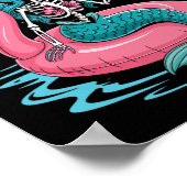 Summerween Zeemeermin Skelet Strand Flamingo Hallo Poster (Hoek)