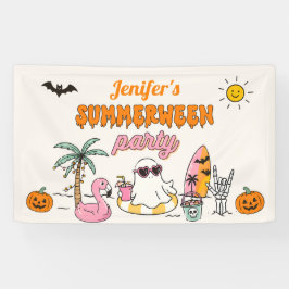 Summerween Zomer Zwembad Halloween Verjaardagsfees Spandoek