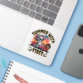 Summerween Zonsondergang Bloemenskelet Tropische S Sticker (Laptop met iPhone)
