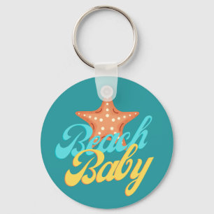 Summery Beach Baby Word Art Sleutelhanger