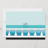 Summery Blue en Green Umbrella Invitation Kaart (Achterkant)