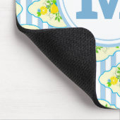 Summery Blue en Yellow Lemons Floral Pattern Muismat (Hoek)