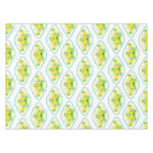 Summery Blue en Yellow Lemons Floral Pattern Tafelkleed (Voorkant (Horizontaal))