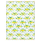 Summery Blue en Yellow Lemons Floral Pattern Tafelkleed (Voorkant)