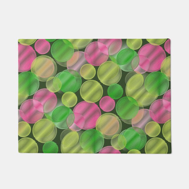 Summery Bubbles in Groen en Roze Doormat Deurmat (Voorkant)