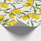Summery Citrus Lemon Tree Branches Cadeaupapier (Hoek)