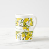 Summery Citrus Lemon Tree Branches Porselein Kop (Voorkant rechts)