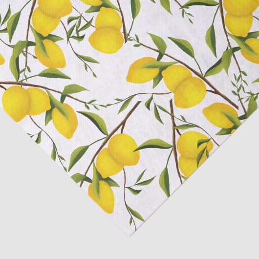 Summery Citrus Lemon Tree Branches Tissuepapier (Detail)