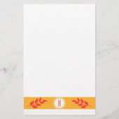 Summery Coral Oranje en Golden Yellow Monogram Briefpapier (Achterkant)