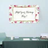 Summery Cute Waterverf Watermeloenen op groene wer Spandoek (Beurs)