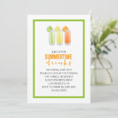 Summery Drink Party Invitation Kaart (Staand voorkant)