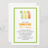 Summery Drink Party Invitation Kaart (Voorkant / Achterkant)