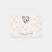 Summery Floral Heart in roze en groene bruiloft Post-it® Notes (Voorkant)
