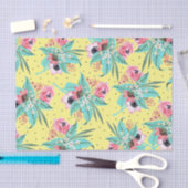 Summery Floral Pattern _ Geel Weefpapier Tissuepapier (Craft)