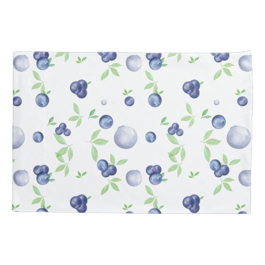 Summery Fresh Waterverf Blueberry Kussensloop (Achterkant)