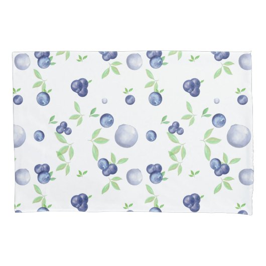 Summery Fresh Waterverf Blueberry Kussensloop (Voorkant)