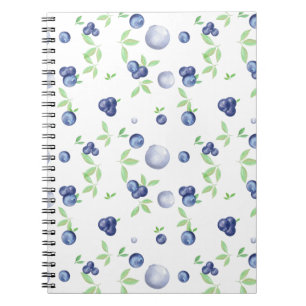 Summery Fresh Waterverf Blueberry Notitieboek