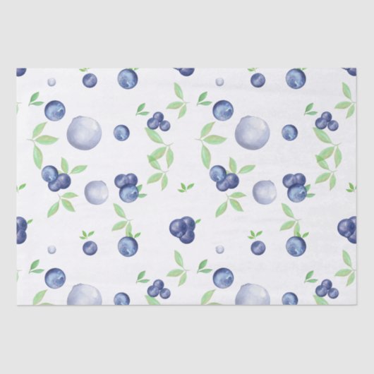 Summery Fresh Waterverf Blueberry Tissuepapier (Voorkant)