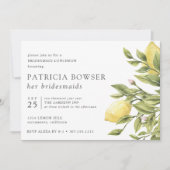 Summery lemons bladeren Bridesmaid Luncheon aangep Kaart (Voorkant)
