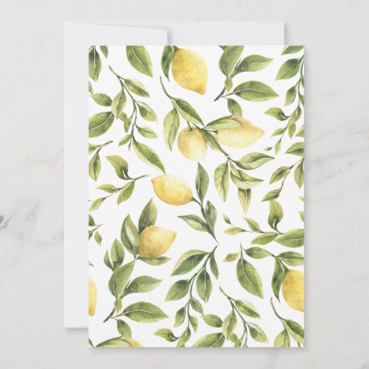 Summery lemons bladeren Bridesmaid Luncheon aangep Kaart (Achterkant)