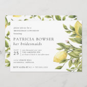 Summery lemons bladeren Bridesmaid Luncheon aangep Kaart (Voorkant / Achterkant)