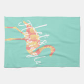 Summery Let's Flamingle Pineapples Flamingo Theedoek (Horizontaal)