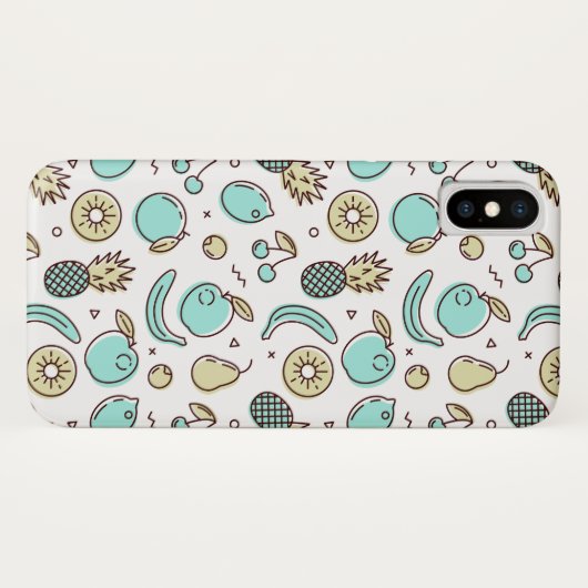 Summery Line Trekking van het fruitpatroon Case-Mate iPhone Case (Achterkant (horizontaal))