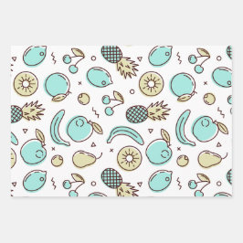 Summery Line Trekking van het fruitpatroon Inpakpapier Vel