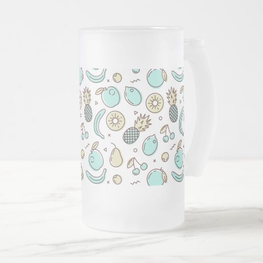 Summery Line Trekking van het fruitpatroon Matglas Bierpul (Voorkant rechts)