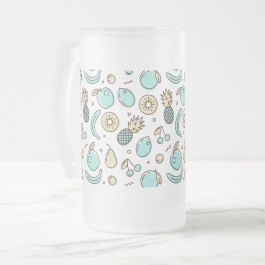 Summery Line Trekking van het fruitpatroon Matglas Bierpul (Voorkant links)