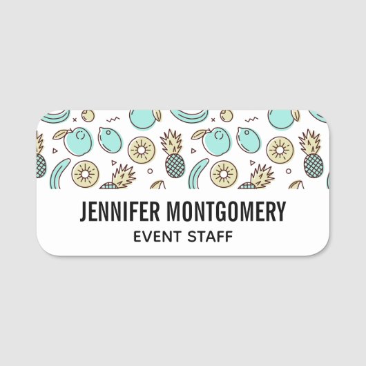 Summery Line Trekking van het fruitpatroon Naamplaatje (Voorkant)