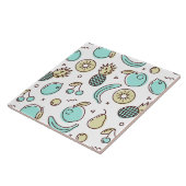 Summery Line Trekking van het fruitpatroon Tegeltje (Zijkant)