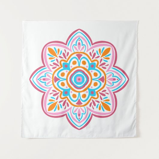 Summery mandala wandkleed (Voorkant (horizontaal))