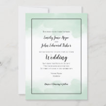 Summery Mint Green Waterverf Border Wedding