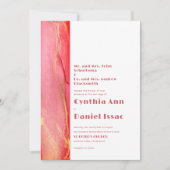 Summery Pink Blue Wedding Uitnodiging (Voorkant)
