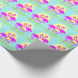 Summery Pink Flamingo Sunrise Cadeaupapier