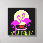  Summery Pink Flamingo Sunrise Canvas Afdruk (Voorkant)