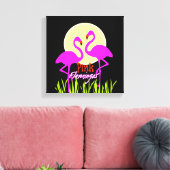  Summery Pink Flamingo Sunrise Canvas Afdruk (Insitu (Woonkamer))