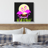  Summery Pink Flamingo Sunrise Canvas Afdruk (Insitu (Slaapkamer))
